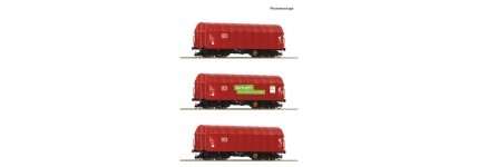 Roco 6680012 - TT - 3-tlg. Set Schiebeplanenwagen, DB AG, Ep. VI